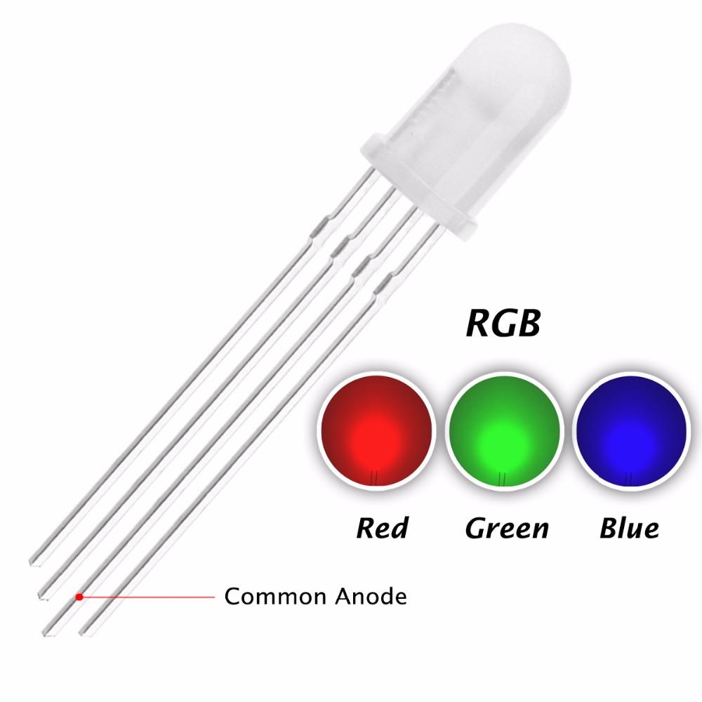 5mm Common Anode RGB Diffused Emitting Diode Lamp