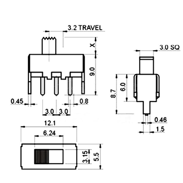 SS-12F44 (1P2T) 2 Position Toggle Switch
